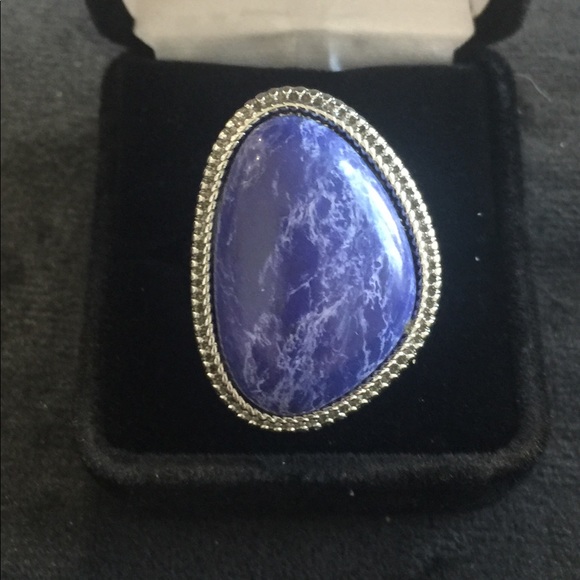 Blue Stone Ring Set in Silver - Picture 1 of 3